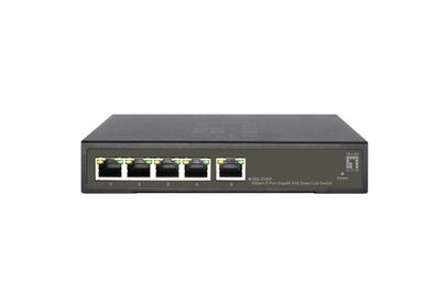 LevelOne Hilbert 5-Port Gigabit PoE Smart Lite Switch, 802.3at/af PoE, 4 PoE Au... ->