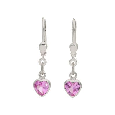 Kinderohrhänger Silber 925 Zirkonia rosa JL20-06-1249 made in Germany