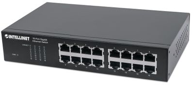 Intellinet 16-Port Gigabit Ethernet Switch, 16-Port RJ45 10/100/1000 Mbps, IEEE... ->