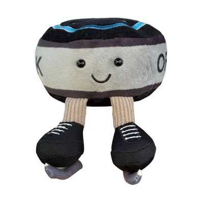 NEU JellyCat Katze unterschwache Sporteishockey Puck Weiche Pluschspielzeug Bnwt