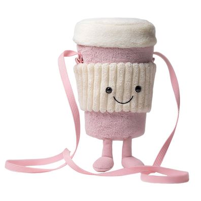 NEU 18 cm Amuseables Coffee-To-Go Pink Bag, Kuscheliges Pluschtier, Jelly Cat Bag