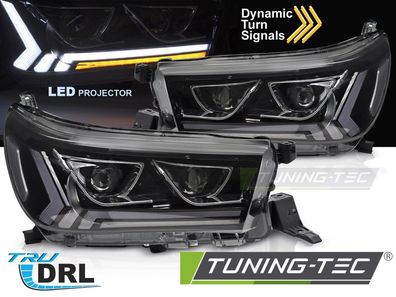 VOLL LED Tagfahrlicht Scheinwerfer (DRL) Set für Toyota Hilux 16-20 schwarz mit Welc