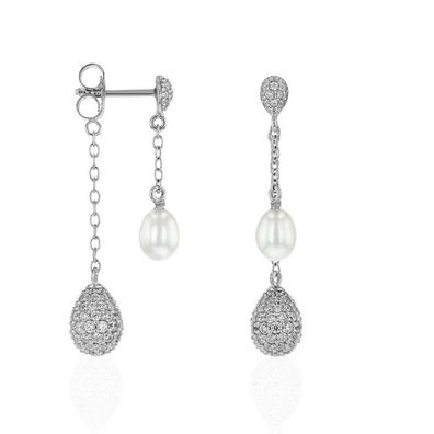 Ohrstecker - Silber - Hänger Süßwasser-Zuchtperle