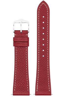 Hirsch Uhr-Armband Bologna M 20 mm Leder Rot 01802160-2-20