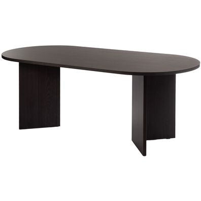 Selsey OVO - Esstisch oval, Holzoptik Esche Portland Schwarzgrau, 90x204 cm