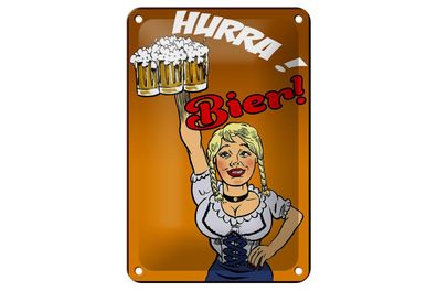 Blechschild 18 x 12 cm Hurra! Bier