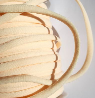 1m X 5mm X 3mm Gummikordel oval soft matt Starker Zug für Haargummis Aprikose Hell