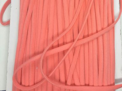 1m X 5mm X 3mm Gummikordel oval soft matt Starker Zug für Haargummis Lachs