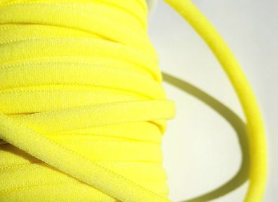 1m X 5mm X 3mm Gummikordel oval soft matt Starker Zug für Haargummis Zitronengelb