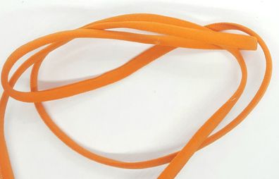 1m X 5mm X 3mm Gummikordel oval soft matt Starker Zug für Haargummis Orange
