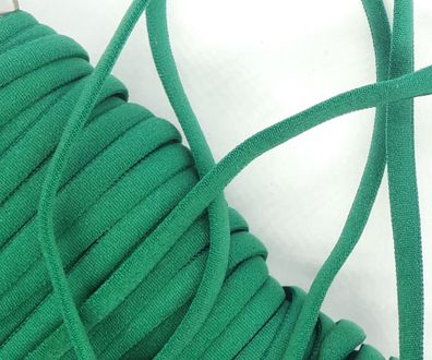 1m X 5mm X 3mm Gummikordel oval soft matt Starker Zug für Haargummis Grün