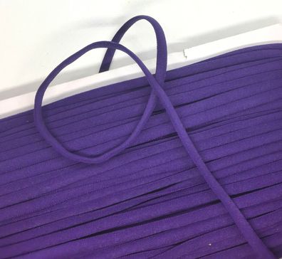 1m X 5mm X 3mm Gummikordel oval soft matt Starker Zug für Haargummis Violett