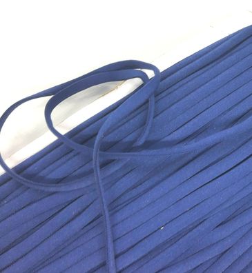 1m X 5mm X 3mm Gummikordel oval soft matt Starker Zug für Haargummis Dunkelblau