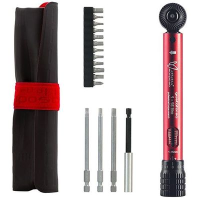 Präzisionsdrehmomentschlüssel Giustaforza Pro Mariposa, 1-15 Nm, rot, inkl. Bitset