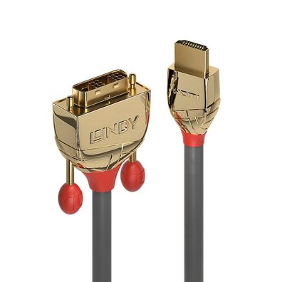Lindy 36197 Lindy HDMI an DVI-D Single Link Kabel Gold Line 5m