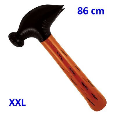 1 aufblasbarer XXL Hammer 86 cm Deko Kostümzubehör Werkzeug z. Hammerpreis Party