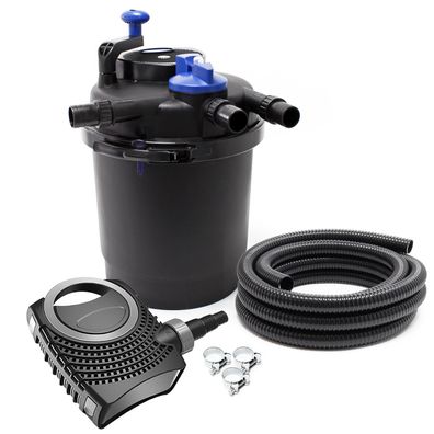 SunSun CPF-2500 SET bis 6000l 11W UVC NEO3800 Pumpe Schlauch Teichfilterset