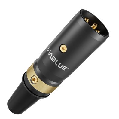 Viablue T8 / HighEnd XLR-Stecker / male / schwarz / 24k / Alu-Gehäuse