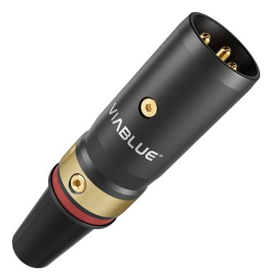 Viablue T8 / HighEnd XLR-Stecker / male / rot / 24k / Alu-Gehäuse