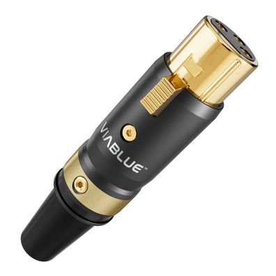 Viablue T8 / HighEnd XLR-Buchse / female / schwarz / 24k / Alu-Gehäuse