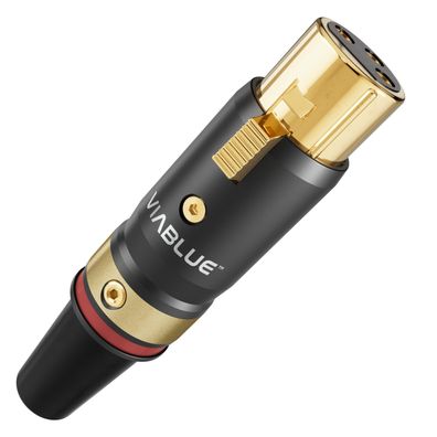 Viablue T8 / HighEnd XLR-Buchse / female / rot / 24k / Alu-Gehäuse