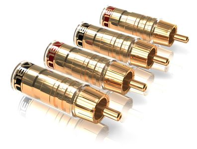 Viablue TS / HighEnd Cinchstecker / 2 Paare / RCA / 24k / für Kabel bis 8,0 mm