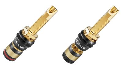 Viablue T8 / HighEnd Polklemmen / 1 Paar / Binding Posts / 24k / Alu-Gehäuse