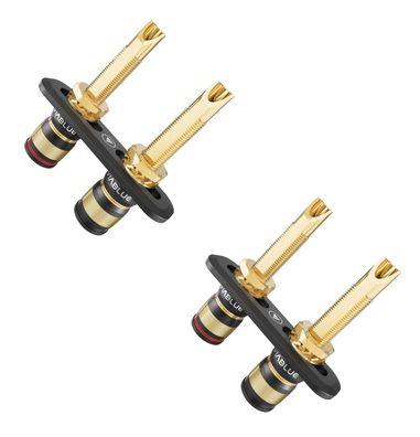 Viablue T8 / HighEnd Polklemmen mit Rotation Protect / 2 Paar / 24k / Alu-Gehäuse