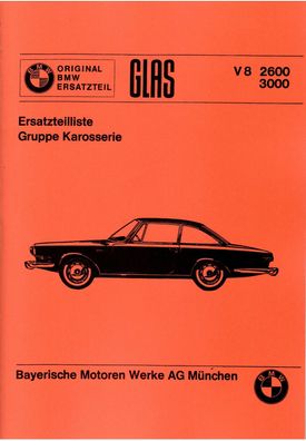 Ersatzteilkatalog Glas 2600 - 3000 V8, Auto, PKW, Oldtimer, Klassiker