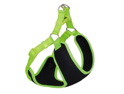 Nobby Hundegeschirr Black Mesh Reflect schwarz-neongelb, XXS