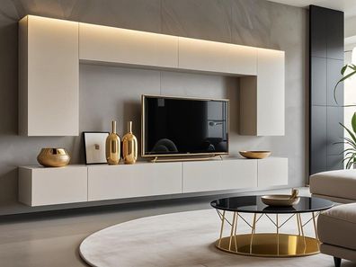 Wohnwand NICEA Kaschmir Matt 300 cm - moderne Mediawand