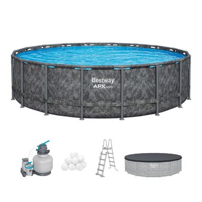 APX365™ Winterfestes Frame Pool Komplett-Set mit Sandfilteranlage Ø 549 x 132 cm,