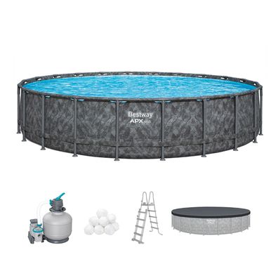 APX365™ Winterfestes Frame Pool Komplett-Set mit Sandfilteranlage Ø 671 x 132 cm,