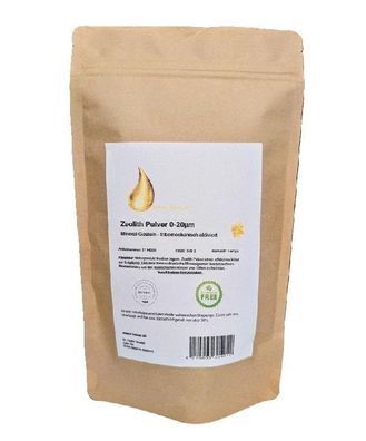 Zeolith Pulver 0-20µm 500g tribomechanisch aktiviert im Kraftpapier Doypack