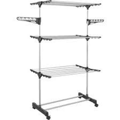 Wäscheständer Turm 24m Trockenlänge mit 4 Ebenen und 4 Rollen