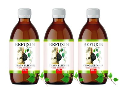 Befuxin Chaga Elixier 3 x 120 ml Tinktur Trinkkur sibirische Birke