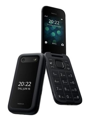 Nokia 2660 Flip TA-1474 Schwarz 4G LTE Dual Sim Senioren Tasten Klapp Handy NEU
