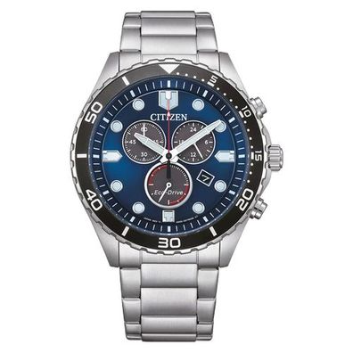 Citizen Herren Armbanduhr AT2560-84L Solaruhr Chronograph Datum 43mm