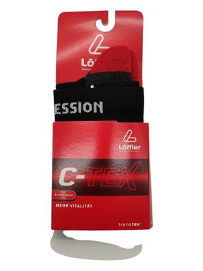 Löffler Herren Socken C-TEX Stutzen Größe 36-38 schwarz