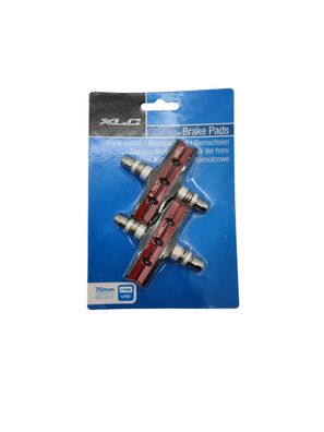 XLC V-Brake Bremsbeläge BS-V01 4er Set 70 mm Rot Schwarz Einheitsgröße