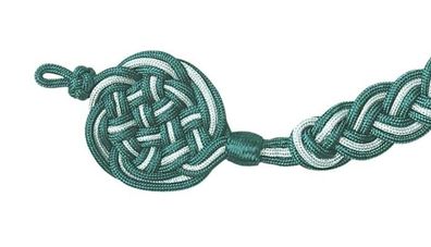 Schießschnur 3-teilig, aus 3mm starker Rundschnur Schützenschnur grün-silber-grün