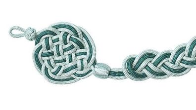 Schießschnur 3-teilig, aus 3mm starker Rundschnur Schützenschnur silber-grün-silber