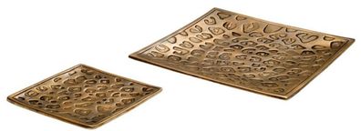 Casa Padrino Luxus Messing Serviertablett Set Vintage Messingfarben - Gastronomie Acc