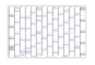 XXXL Wandkalender Special A0 2027 nass abwischbar (120 x 80cm) große Tageskästchen