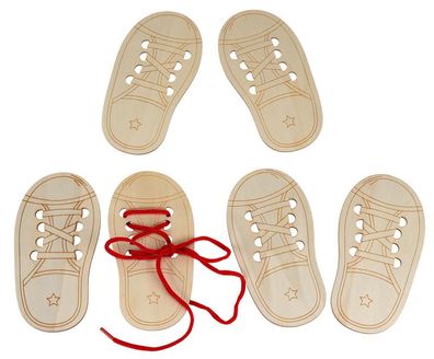 DIY Holzform Fädelschuh, 3er Set