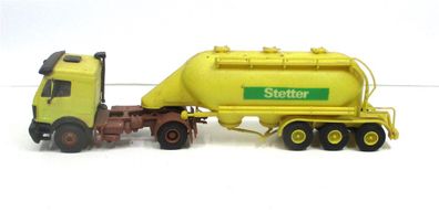 Kibri 1/87 MB Eutersilo-Sattelzug Stetter patiniert o. OVP (70-49)