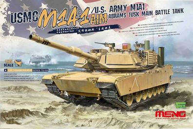 MENG-Model 1:35 TS-032 USMC M1A1 AIM/U.S. Army M1A1 Abrams TUSK Main Battle Tank