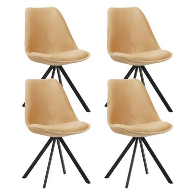 Esszimmerstuhl Jace Velvet Beige - Ohne Armlehnen (Gr. 51 x 50 x 83 cm)