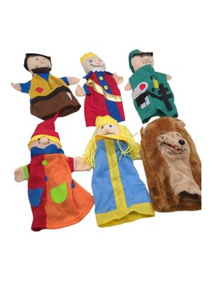roba Kasperlefiguren aus Stoff Handpuppenset 6-fach Kinder Kasperpuppen 6 Stück