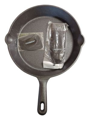 Overmont Gusseisen Grillpfanne 25 cm voreingebrannte Pfanne